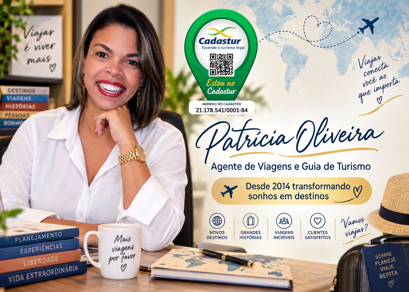Equipe da Por Aí Turismo planejando viagens